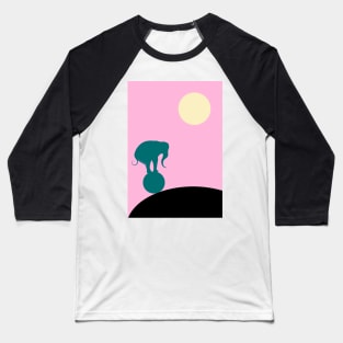 Elephant balancing on a ball by night Baseball T-Shirt